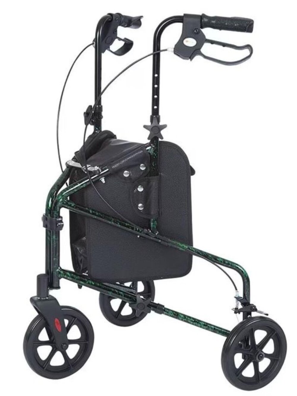 NEW NIB RALLY LITE Rhythm Healthcare ALUMINUM 3 WHEEL WALKER W/ TOTE Laser Green